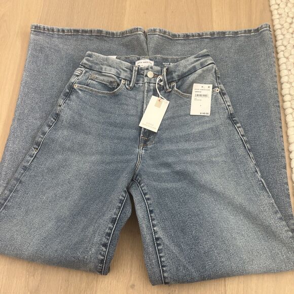 NWT $149 GOOD AMERICAN Women’s Jeans 6/28 Good Waist Palazzo Wide Leg Indigo - Picture 2 of 7